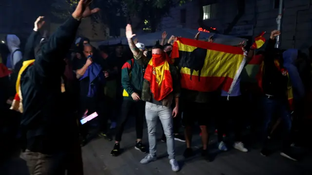 Manifestación de la extrema derecha en Barcelona