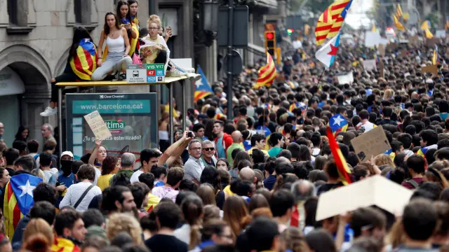 Manifestación de estudiantes en Barcelona