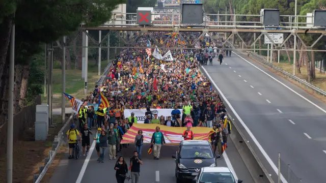 Una de las llamadas 'Marchas por la libertad' llegando a Barcelona