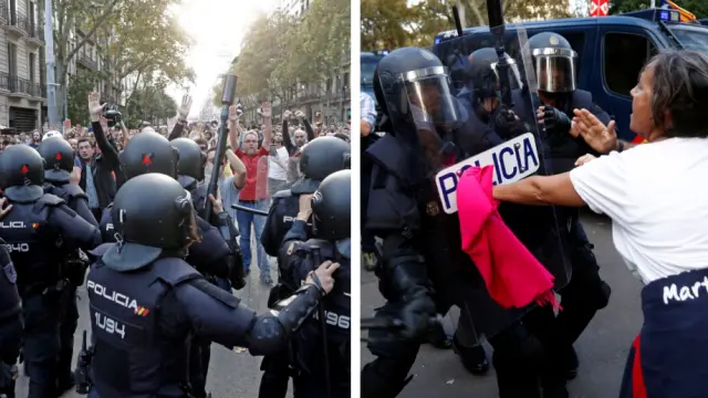 Manifestaciones en Barcelona con gran presencia policial