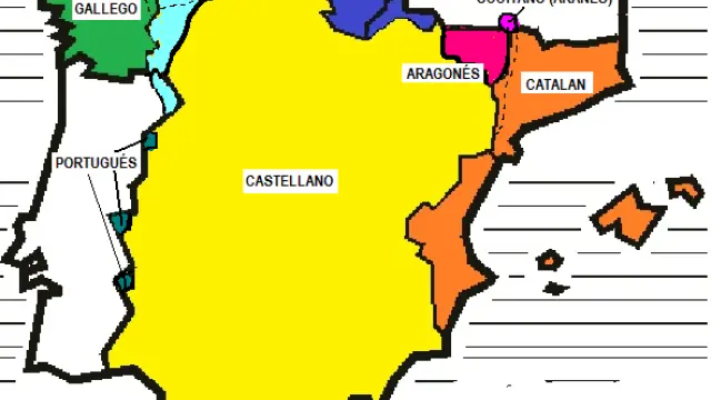 Mapa con las lenguas de España