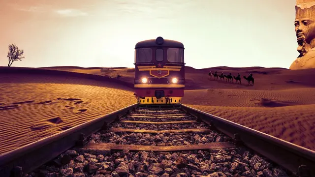 Imagen de un tren en Egipto.
