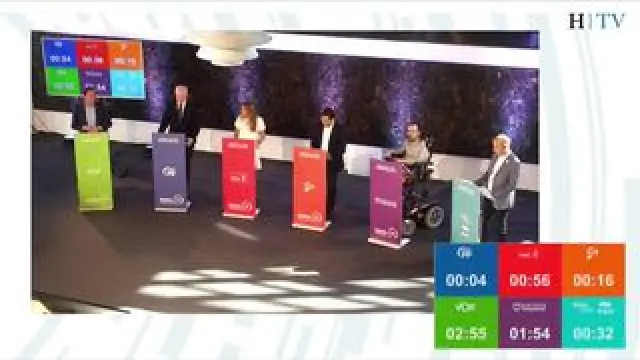 Momento de reproches en el debate HERALDO entre los candidatos a Zaragoza.