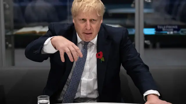 Britain's Prime Minister Boris Johnson visits Metropolitan Police training college in Hendon, London, Britain October 31, 2019. Aaron Chown/Pool via REUTERS [[[REUTERS VOCENTO]]] BRITAIN-ELECTION/
