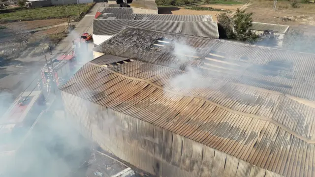 Incendio en una fábrica de La Almunia