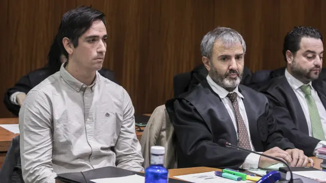El acusado, Rodrigo Lanza, durante la última sesión del juicio del crimen de los tirantes.