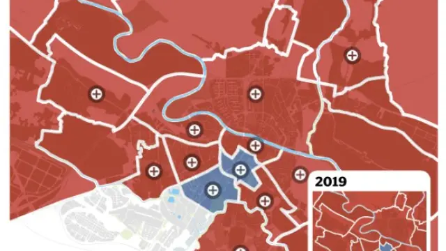 El voto por barrios en Zaragoza. Resultados de las elecciones generales del 10 de noviembre.