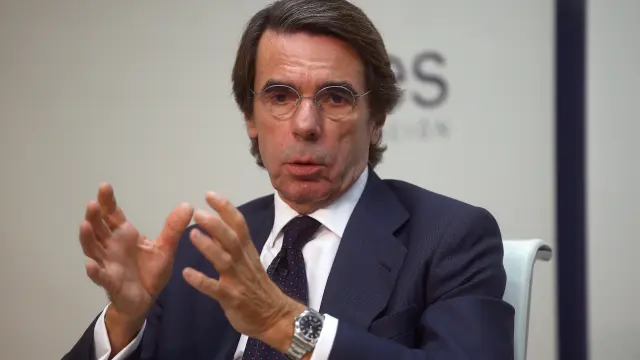 José María Aznar, este lunes, durante la presentación del informe de la FAES sobre la Alianza Atlántica.