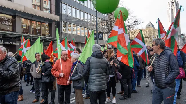 Manifestación en Bilbao el Día de la Constitución.