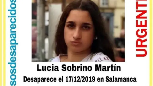 Cartel de la desaparición de Lucía Sobrino Martín.