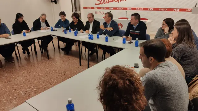 Lambán ha asistido este viernes a la Comisión Ejecutiva Provincial del PSOE en el Alto Aragón.