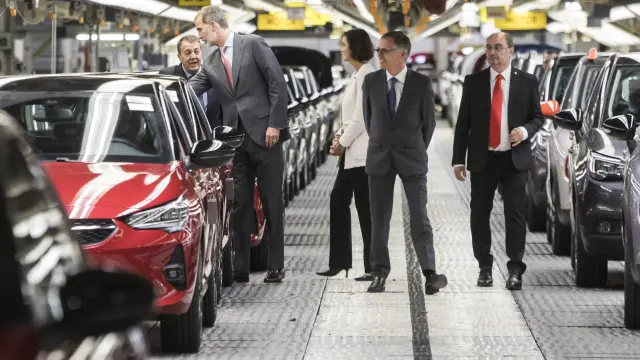 Visita del Rey a la planta de Opel PSA en Figueruelas, el 7 de octubre pasado.