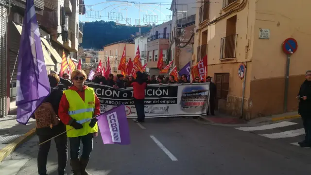 Cabecera de la manifestación de Andorra