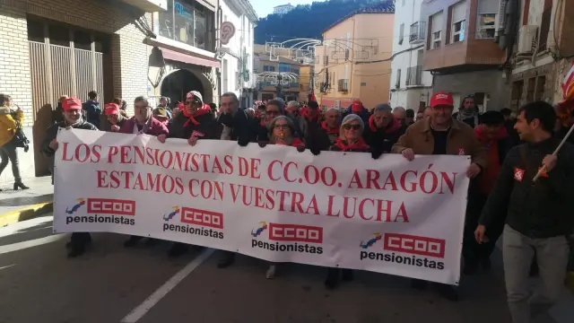 Pensionistas en la manifestación Andorra