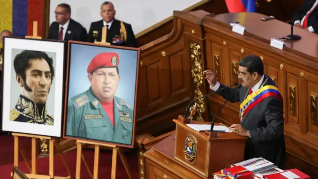 Venezuela's President Nicolas Maduro delivers his annual state of the nation speech during a special session of the National Constituent Assembly, in Caracas, Venezuela January 14, 2020. REUTERS/Manaure Quintero TPX IMAGES OF THE DAY [[[REUTERS VOCENTO]]] VENEZUELA-POLITICS/