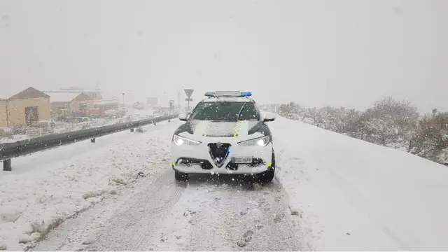 El temporal de frío y nieve se extiende por el sur de Aragón