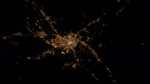 Zaragoza vista desde la Estación Espacial Internacional.