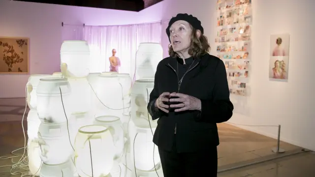 Paloma Navares, ayer en la presentación de la exposición ‘El vuelo. 1978-2018’.