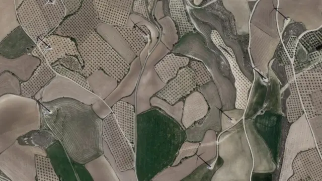 Parque Eólico La Muela desde Google Earth