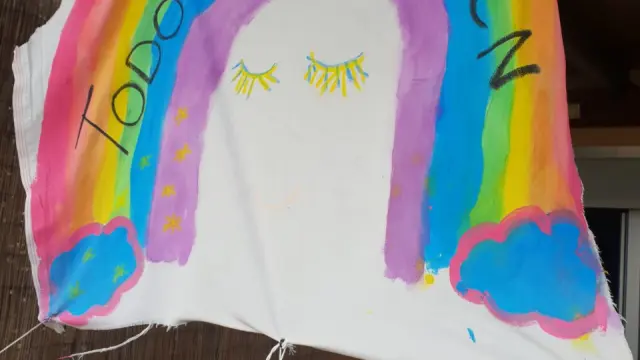 Dibujos Arco Iris de niños aragoneses para luchar contra el coronavirus