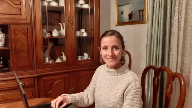 Adela Báguena, natural de Longares e impulsora del proyecto, en su domicilio.