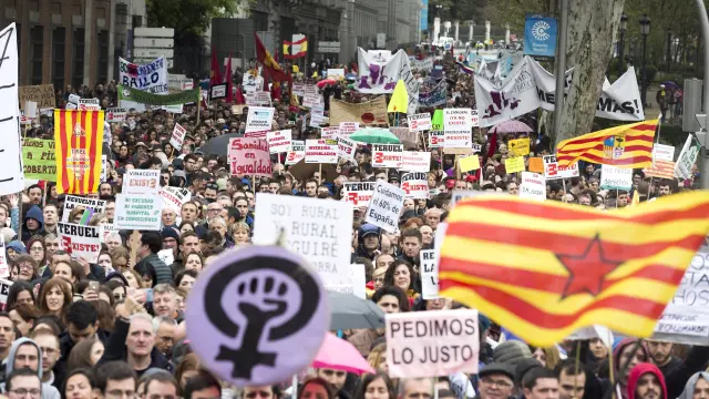 Manifestación de la España Vaciada en Madrid el 31 de marzo de 2019.