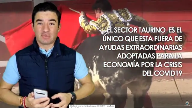 El torero Imanol Sánchez en un momento del vídeo en el que explica la sityuación "insostenible" que atraviesa el sector taurino.