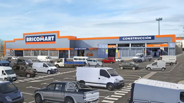 Simulación del aparcamiento del nuevo establecimiento que Bricomart ha abierto en Zaragoza.