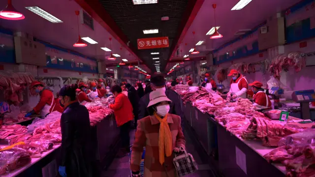 Mercado de Xinfadi, en Pekín.