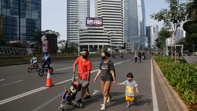 Car free day amid coronavirus outbreak in Jakarta