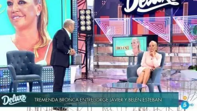 La bronca de Jorge Javier Vázquez y Belén Esteban, en 'Sábado Deluxe'.