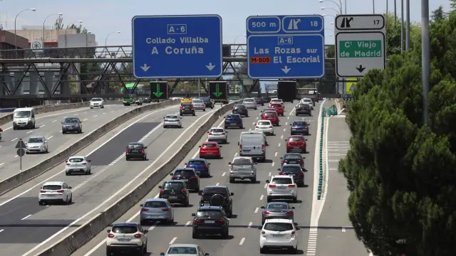Vista de la A5 en Madrid el pasado viernes, cuando se inició el primer fin de semana fuera del estado de alarma.
