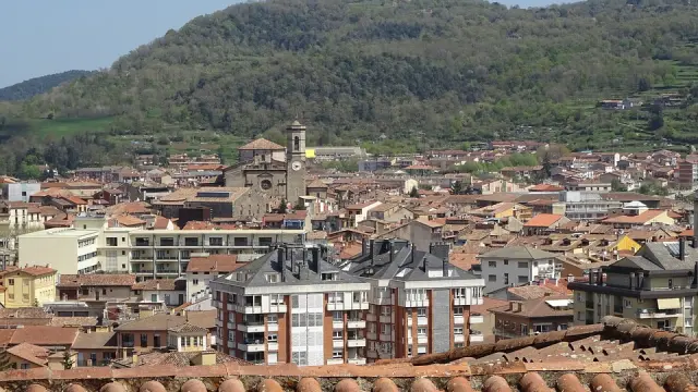 Vista panorámica del municipio de Olot, en Gerona.