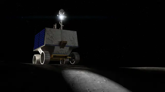 Ilustración del rover lunar VIPER de la NASA.