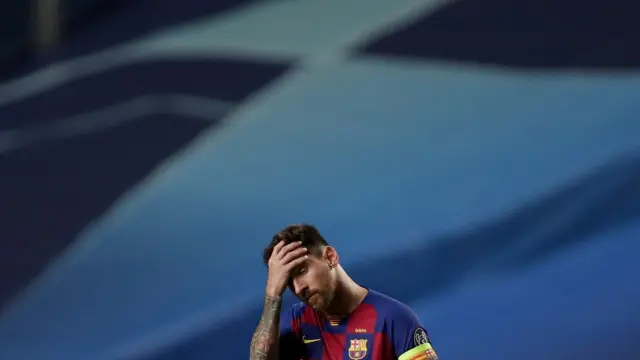 Messi, tras la abultada derrota de su equipo frente al Bayern.