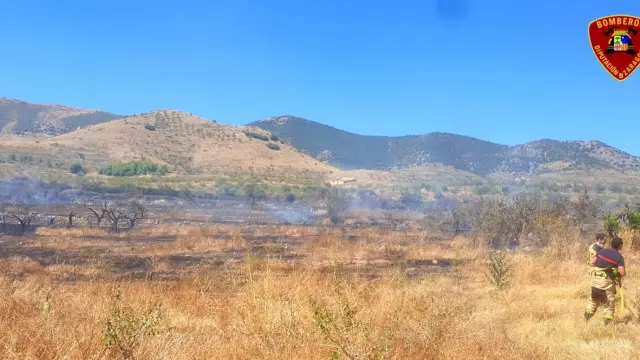 Incendio en la localidad de Morés