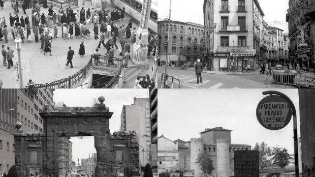 El andén de Independencia, la gran manzana de Zaragoza, la puerta del Carmen y la Aljafería.