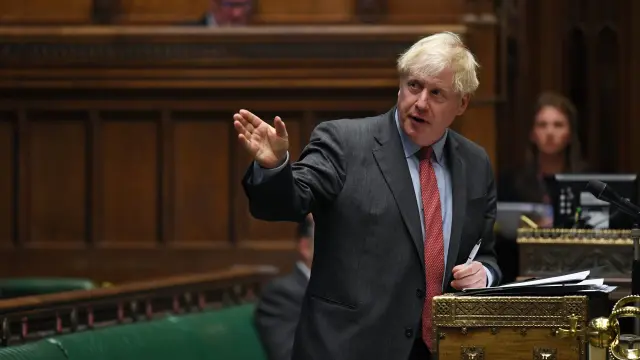 Boris Johnson, este martes en la Cámara de los Comunes.