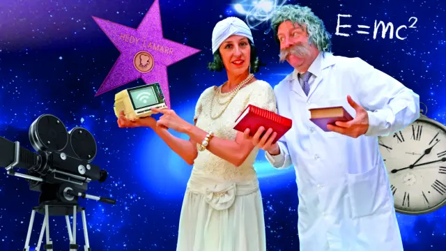 La actriz Hedy Lamarr y el científico Albert Einstein, dos de los personajes de la actividad teatral escolar ‘online’ ‘Elige y conecta’, diseñada por Teatro La Cla