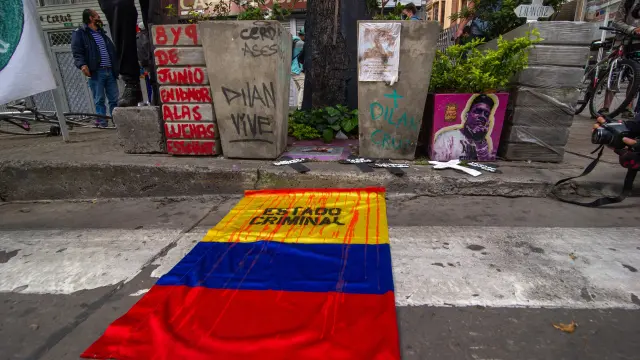 Imagen de una de las últimas protestas contra las masacres Colombia.