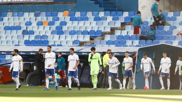 Real Zaragoza - Albacete: calentamiento antes del partido
