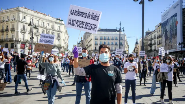 Manifestación de enfermeros y enfermeras en Madrid