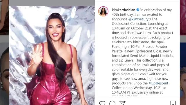 Una captura del vídeo compartido por Kim Kardashian, con motivo de su 40 cumpleaños, en su cuenta de Instagram.