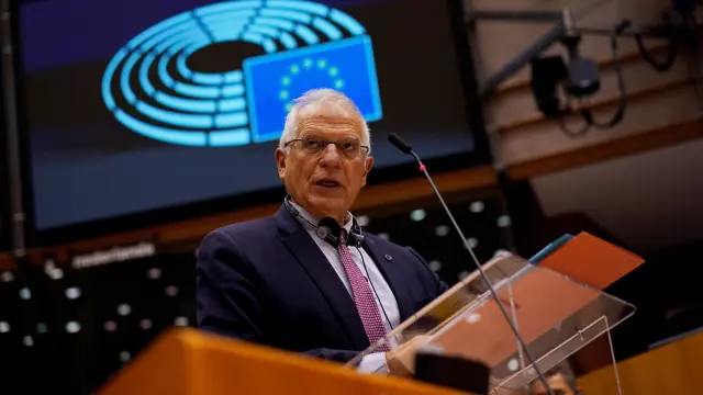 EU foreign policy chief Josep Borrell speaks on relations with Belarus during a plenary session of the European Parliament in Brussels, Belgium October 20, 2020. Francisco Seco/Pool via REUTERS [[[REUTERS VOCENTO]]] [[[HA ARCHIVO]]] BELARUS-ELECTION/EU