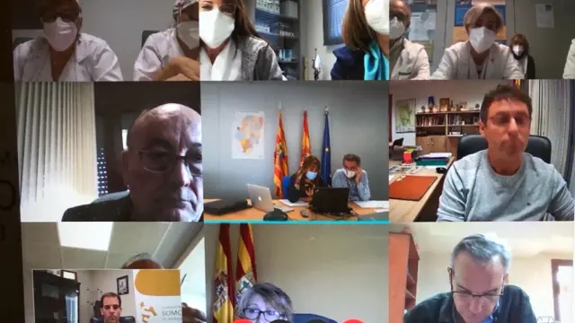 Videoconferencia de los responsables de Sanidad de comarcas de las zonas orientales de Huesca