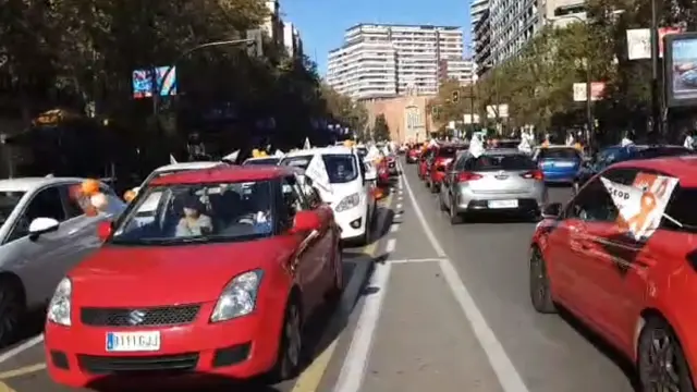 Los vehículos, en el centro de Zaragoza.