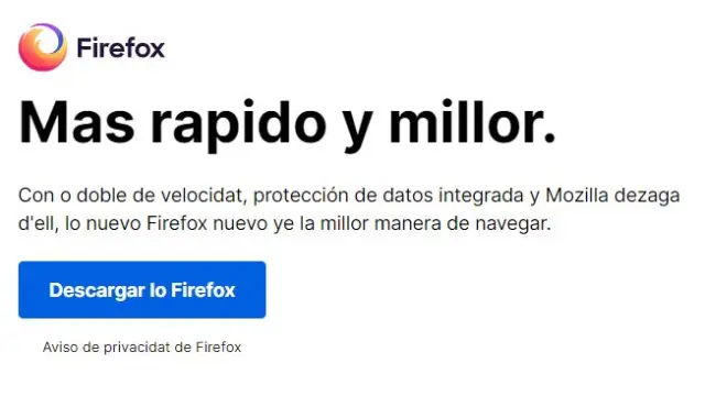 El navegador Frefox está disponible en aragonés