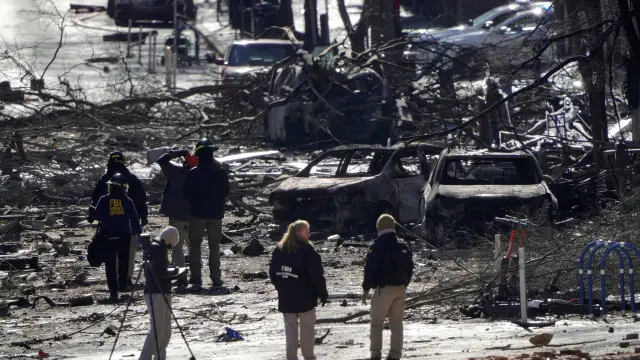 Lugar de la explosión en Nashville