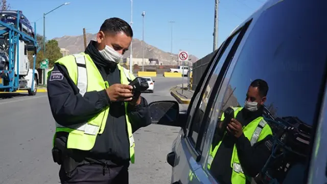 Agentes de seguridad en Ciudad Juárez.