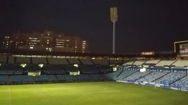 La Romareda, donde esta noche se juega el Real Zaragoza-Ponferradina.